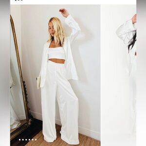 Show Me Your Mumu White Satin Bridal Suit